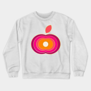 magenta pink and orange retro apple Crewneck Sweatshirt